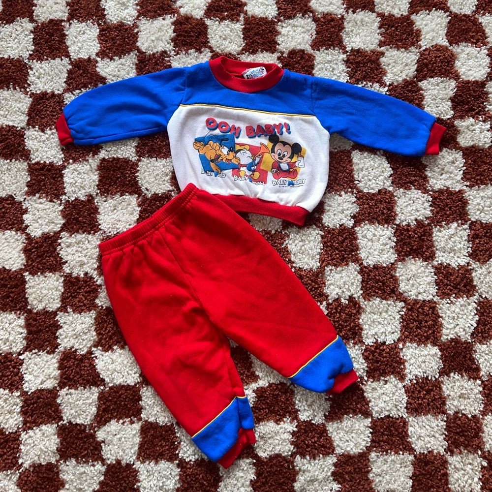 Vintage Disney Babies Red and Blue Set